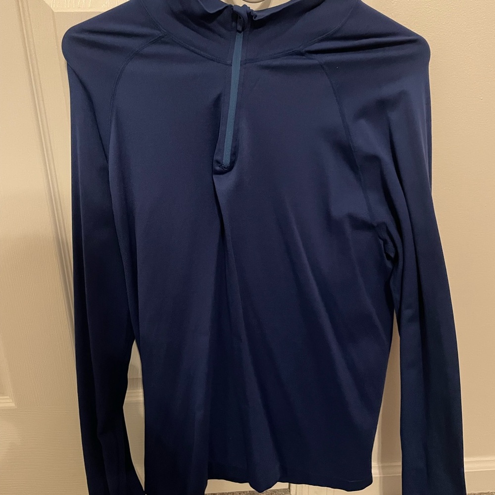 Fabletics Men’s Medium Royal Blue Running 1/4 Zip with Thumb hole.